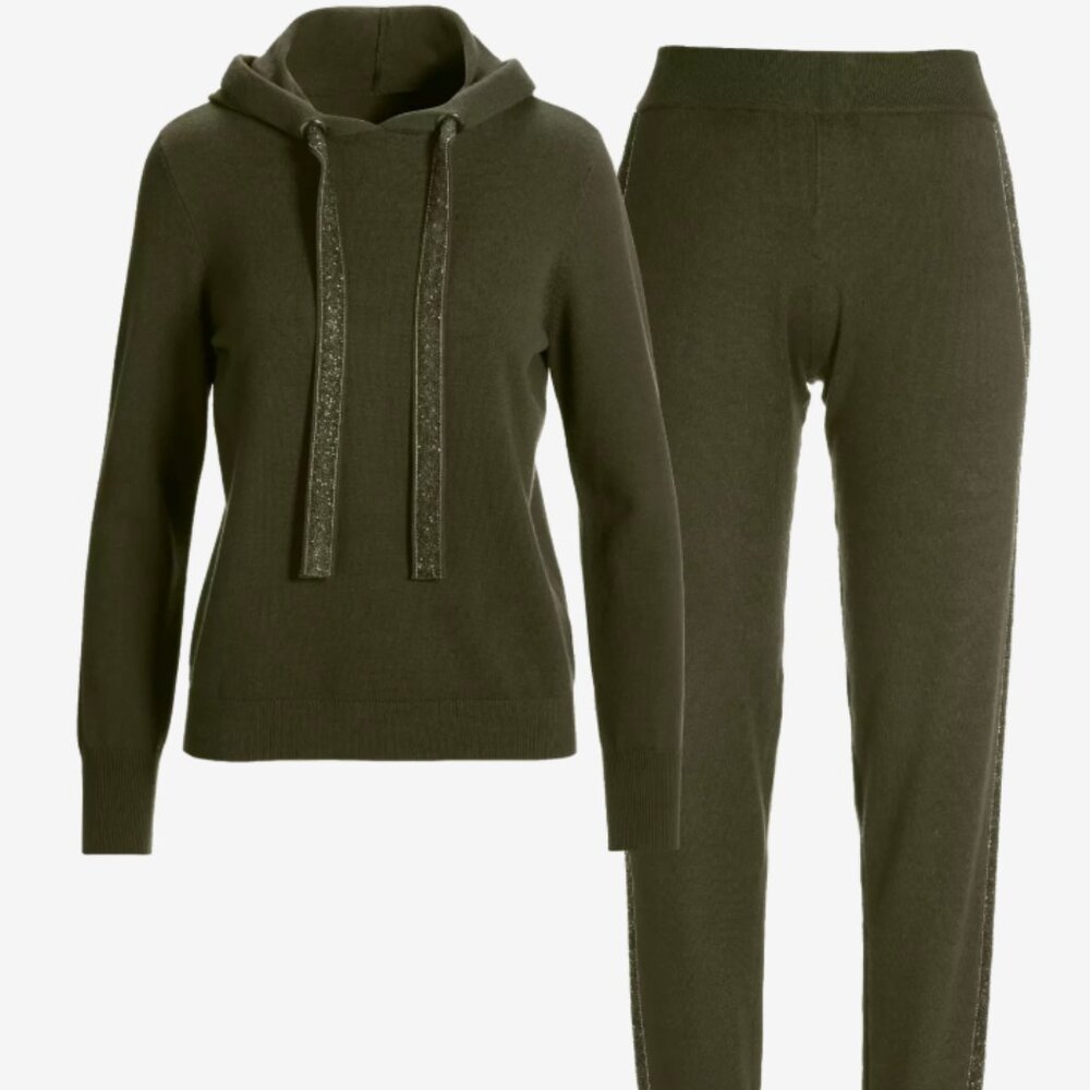 Embellished Hoodie Sweater Set